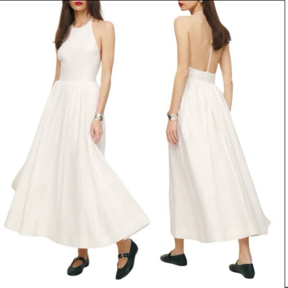 Reformation White Halter Sundress for Brides
